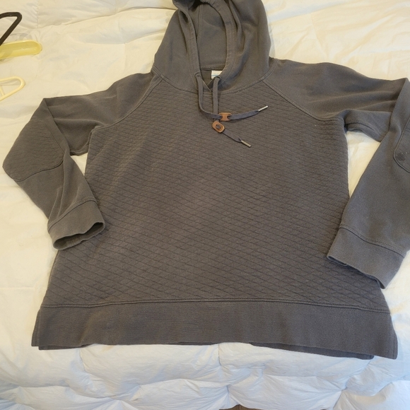 Womans Columbia Grey Quilted Pullover Hoodie Sz 14 - Picture 5 of 8